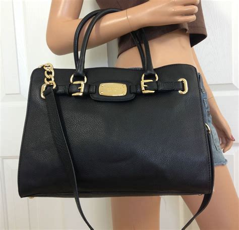 black michael kors hamilton purse|Michael Kors Hamilton tote large.